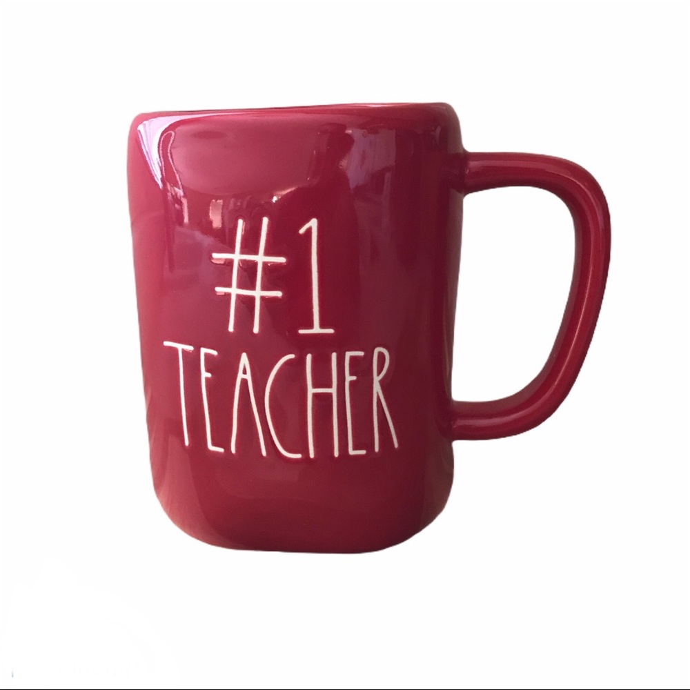 Rae Dunn Teacher #1 Red Ceramic Mug